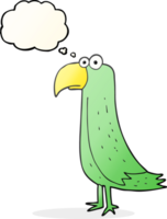 hand drawn thought bubble cartoon parrot png