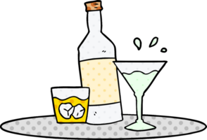 cartoon drinks on tray png