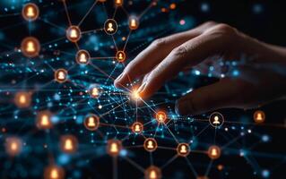 AI generated Network of Human Connections in Business photo