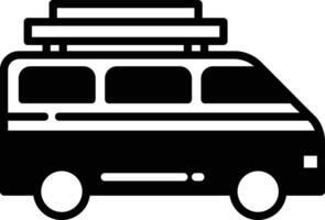 Travel Van glyph and line vector illustration