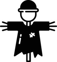 Scarecrow glyph and line vector illustration
