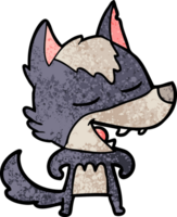 loup de dessin animé en riant png