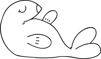 line drawing quirky cartoon seal png