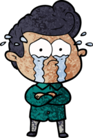 cartoon crying man with crossed arms png