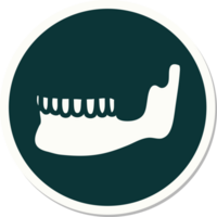 sticker of tattoo in traditional style of a skeleton jaw png