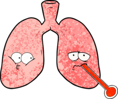 pulmones insalubres de dibujos animados png