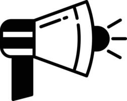 loudspeaker glyph and line vector illustration