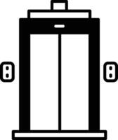 ascensor glifo y línea vector ilustración