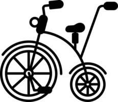 Bicycle glyph and line vector illustration