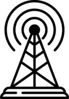 Antenna glyph and line vector illustration