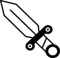Dagger glyph and line vector illustration