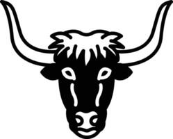 Yak face glyph and line vector illustration