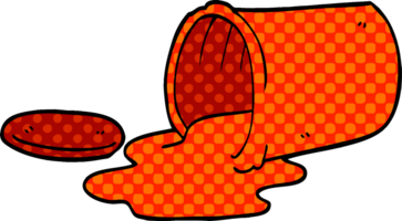 cartoon doodle of spilt food png