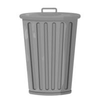 metal trash can in cartoon style on a white background vector