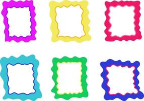 set of colorful text boxes with hand-drawn frames vector