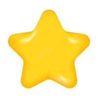 realistic yellow vector star in 3D