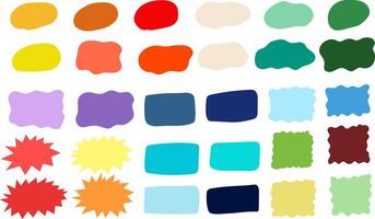 set of colorful text boxes with hand-drawn frames vector