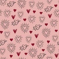 Valentine's day hearts vector seamless pattern.