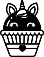 Cup cakes glyph and line vector illustration