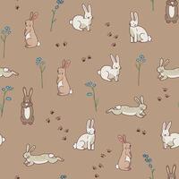 Easter eggs vector seamless pattern.