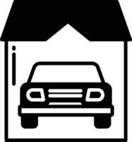 Garage glyph and line vector illustration