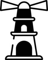 Lighthouse glyph and line vector illustration