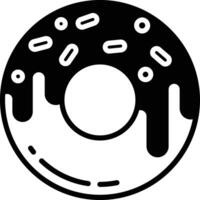 donut glyph and line vector illustration