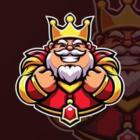 King with crown and beard. Vector illustration for your mascot branding