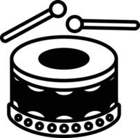 Drum glyph and line vector illustration