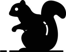 Squirrel glyph and line vector illustration