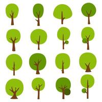 Collection of trees. tree set isolated on white background. vector illustration.