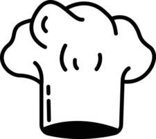 Chef cap glyph and line vector illustration