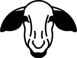 Sheep face glyph and line vector illustration