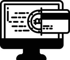 computer glyph and line vector illustration