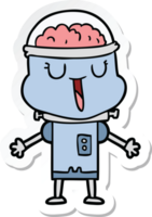 sticker of a happy cartoon robot png