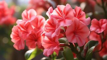 AI generated Close-Up of Pink and White Hibiscus Flowers photo