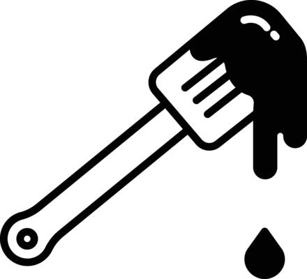 Spatula glyph and line vector illustration