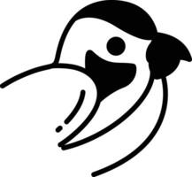 Sparrow bird glyph and line vector illustration