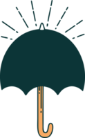 illustration of a traditional tattoo style open umbrella png