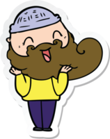 sticker of a happy bearded man png