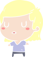 flat color style cartoon woman png