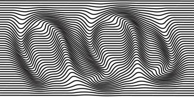 Fluid wavy lines black white vector for background design.