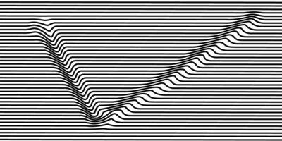 Fluid wavy lines black white vector for background design.