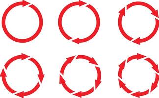 Spin circular arrow red color vector for background design.