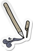 sticker of a cartoon pen png