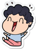 sticker of a cartoon happy man png