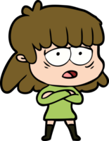 cartoon tired woman png