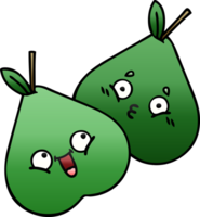 gradient shaded cartoon of a pears png