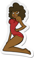 sticker of a cartoon pin-up woman png