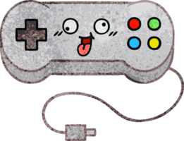 rétro grunge texture dessin animé de une Jeu manette png